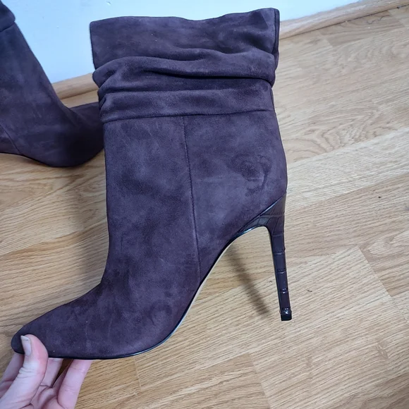 Marc Fisher LTD NEW Rayya Espresso Suede Stiletto Booties 10 - Picture 4 of 7